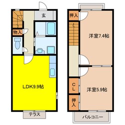 メゾネット慶城Ｂの物件間取画像